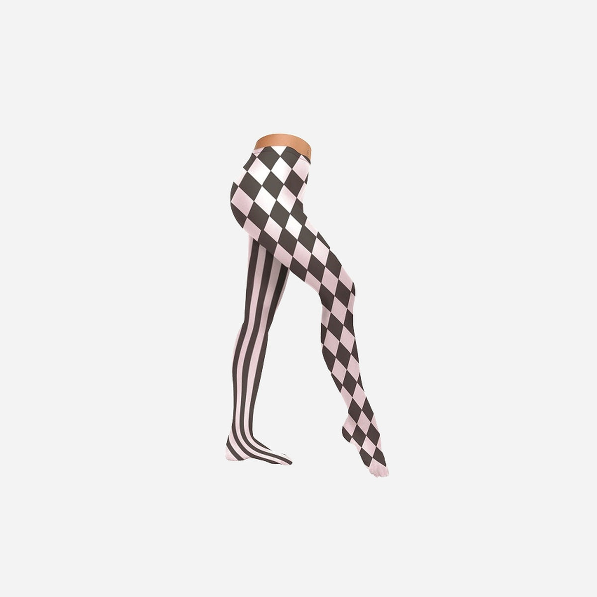 Collant pour femme panty motif Arlequin noir & blanc