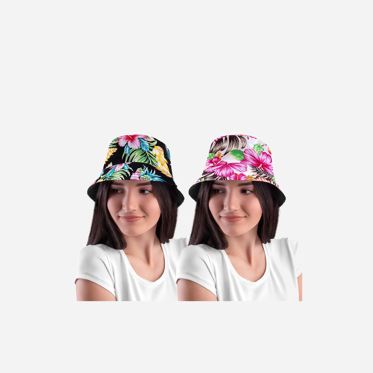 Chapeau bob à fleurs adulte