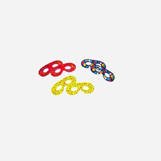 Lot de 6 loups arrondis motifs multicolores 16 × 7 cm