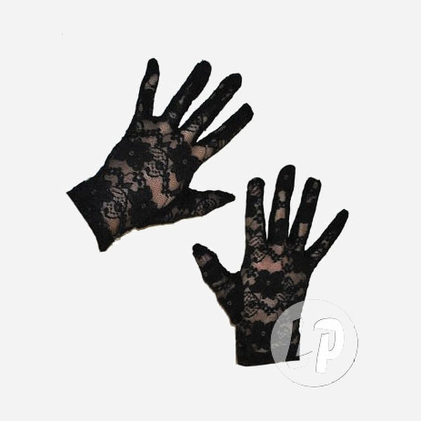 Paire de gants en dentelles noir de déguisement