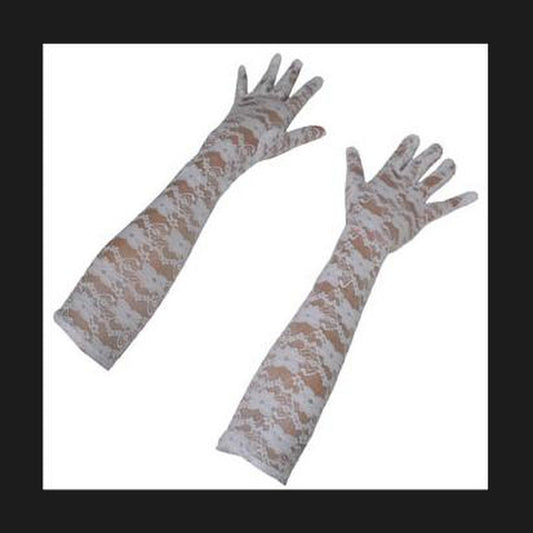 Paire de gants en dentelles longs de déguisement