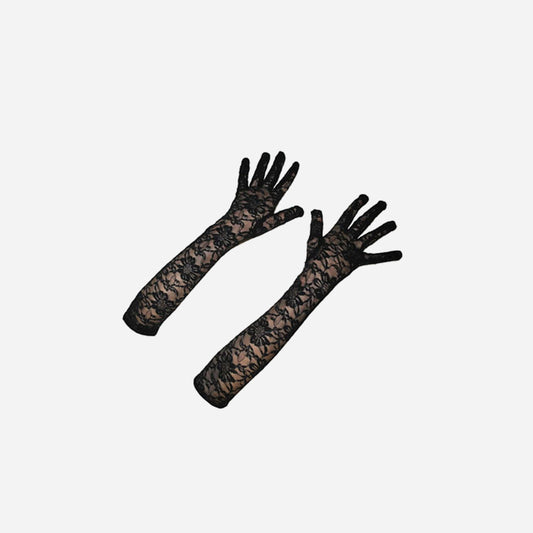 Paire de gants en dentelles longs de déguisement