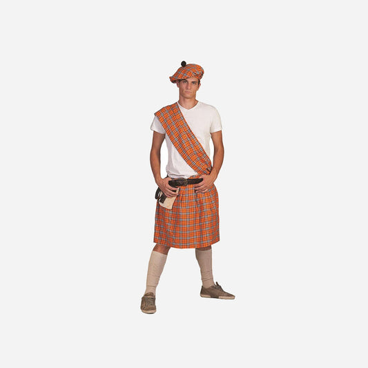 Déguisement d'écossais homme orange 4 pièces Taille unique