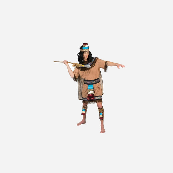 Déguisement aztèque marron 6 pièces homme