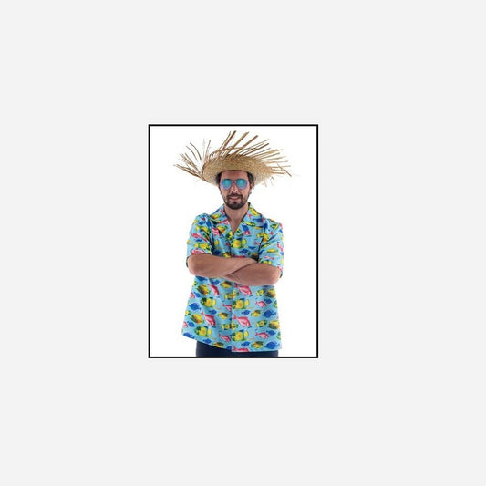 Chemise Tahiti Hawaï motifs "Poissons"
