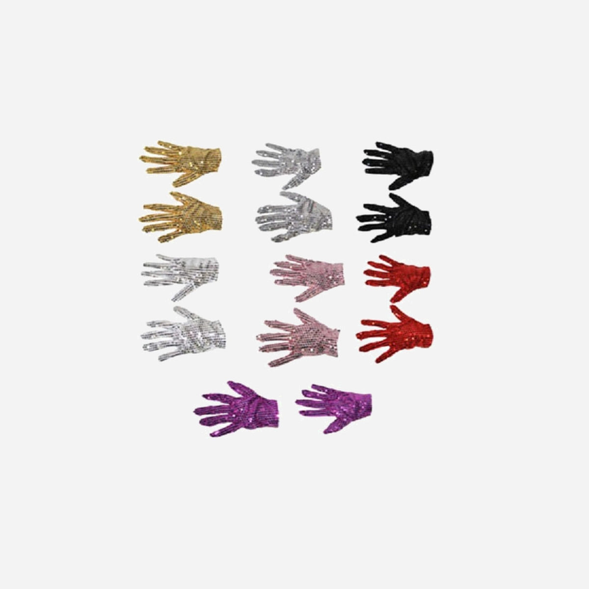 Paire de gants à sequins 22 cm de déguisement