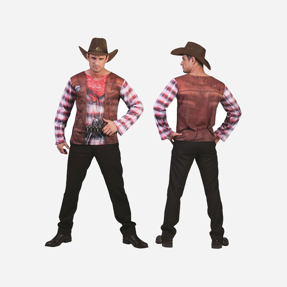 T-shirt effet 3D cowboy adulte