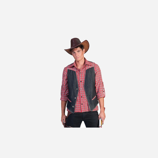 Gilet de cowboy noir adulte