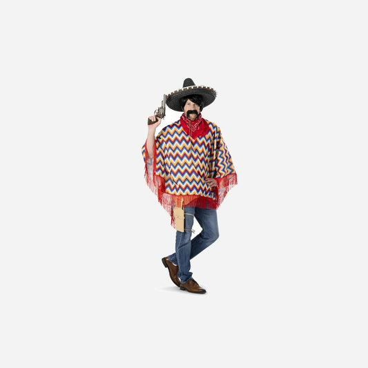 Poncho adulte mexicain "Carlitos" Taille unique