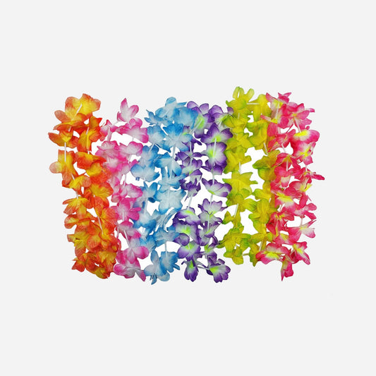 Collier de fleurs épais tahiti couleurs foncées assorti 75 mm