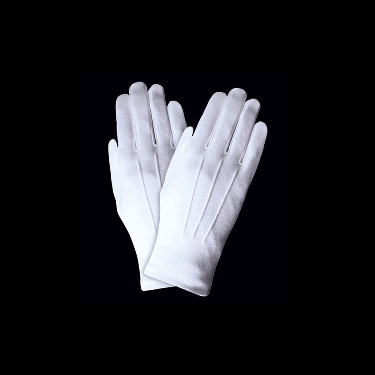 Paire de gants blancs avec nervures 23 cm de déguisement
