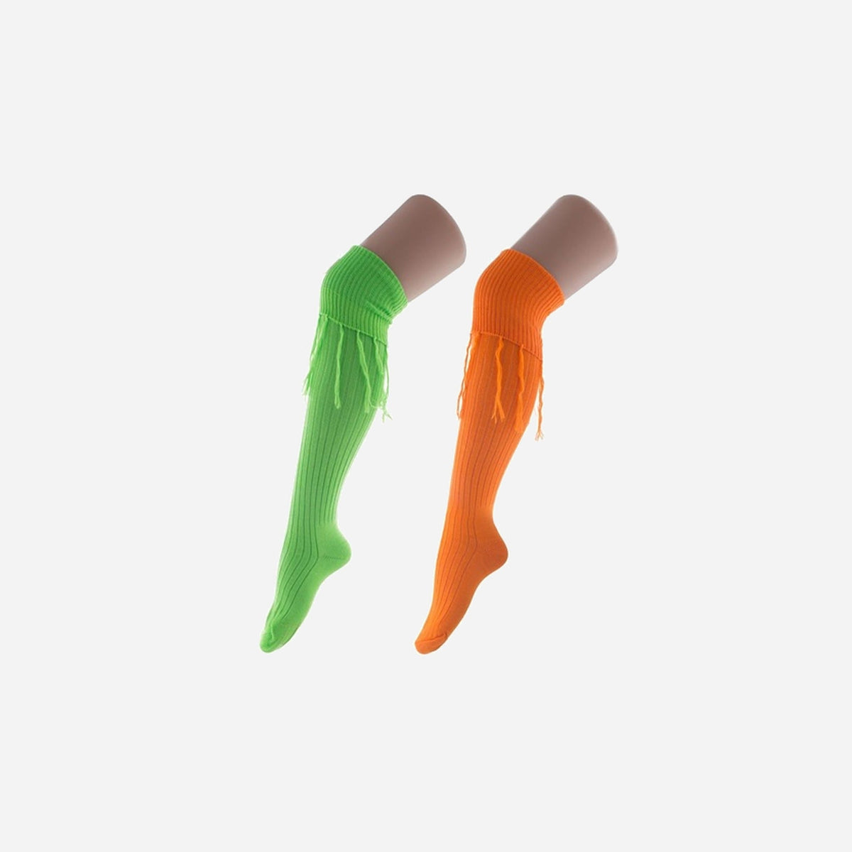 Paire de chaussettes longues vert orange 80 cm