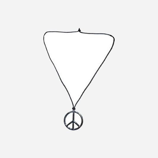 Collier peace & love argenté fantaisie