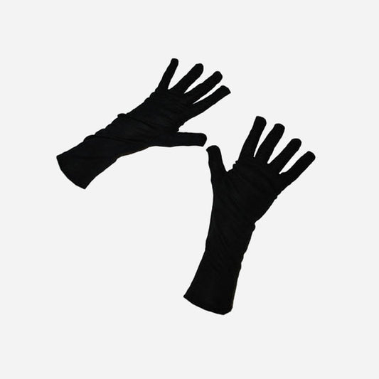 Paire de gants noir 33 cm de déguisement