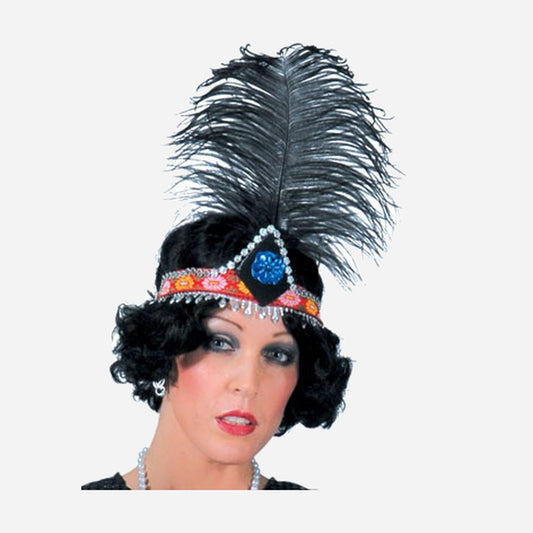 Ruban et plume noir charleston