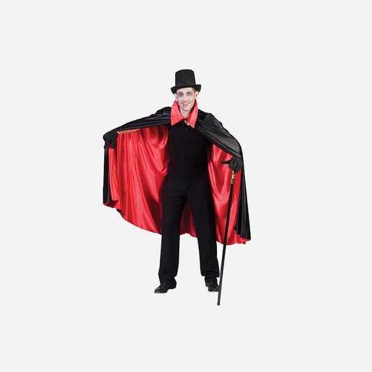 Cape réversible de vampire rouge et noire adulte Taille unique