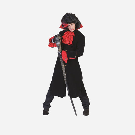 Manteau vampire noir et rouge homme