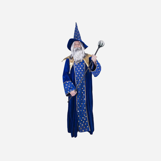 Déguisement de magicien sorcier bleu Taille unique adulte