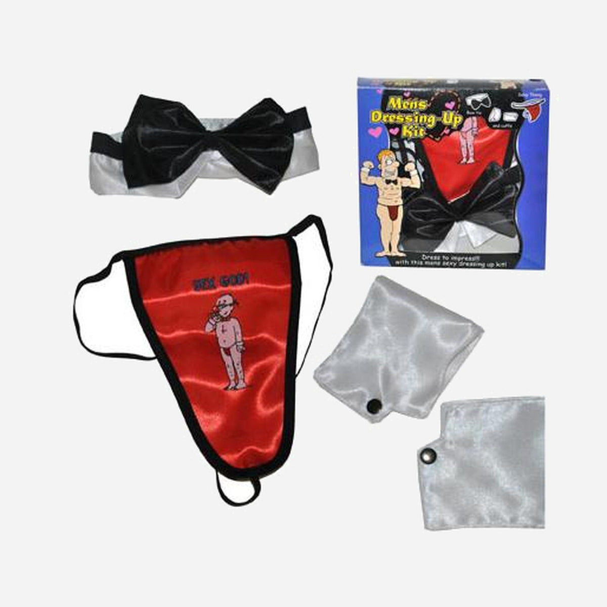 Set accessoires stripteaseur string rouge