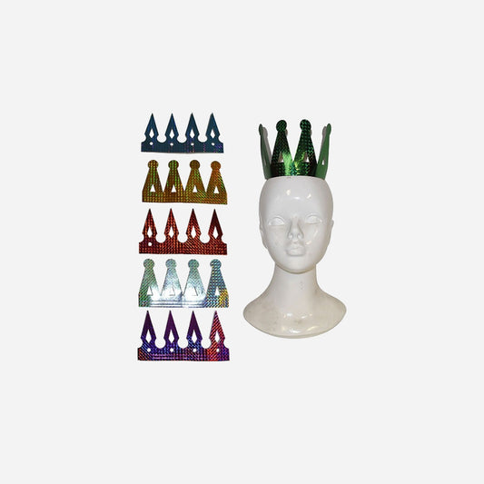 Lot de 6 mini-couronnes de roi/reine assorti