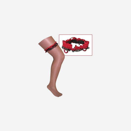 Jarretelle rouge & noir adulte
