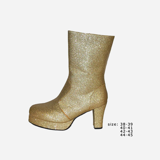 Paire de bottes à paillettes or de déguisement