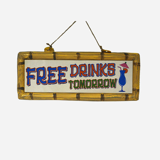 Panneau de décoration free drinks 40 cm