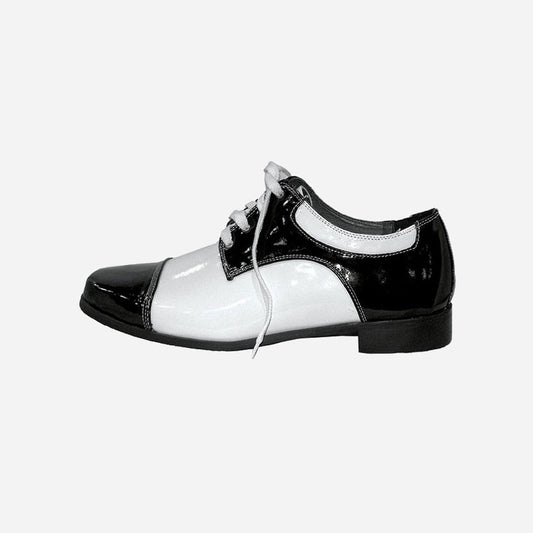 Paire de chaussures vernies noire & blanche de déguisement