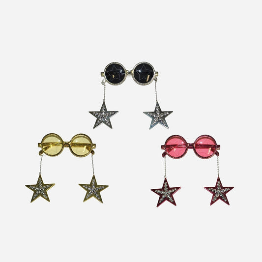 Lunettes gag disco avec étoiles assorti