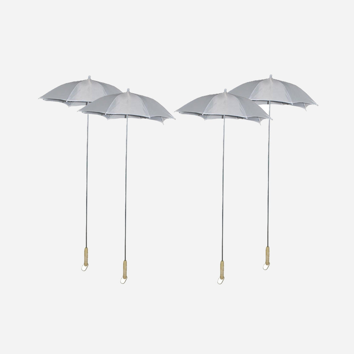 Lot de 4 parapluies clown gris & blanc 1,05 m