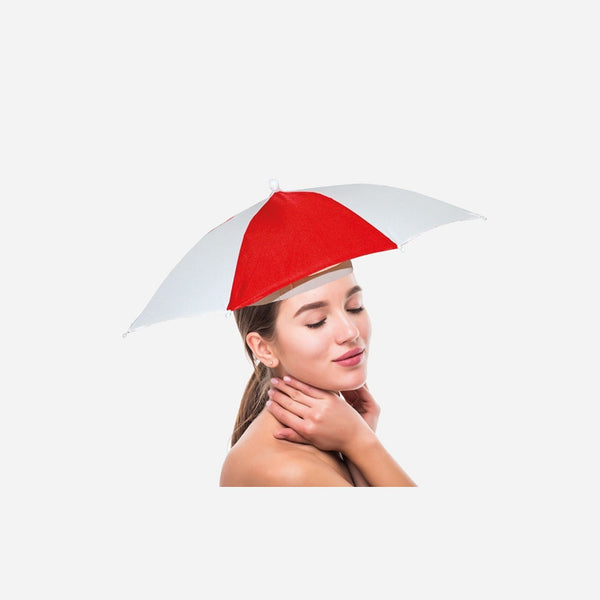 Parapluie de tête rouge blanc 50 cm