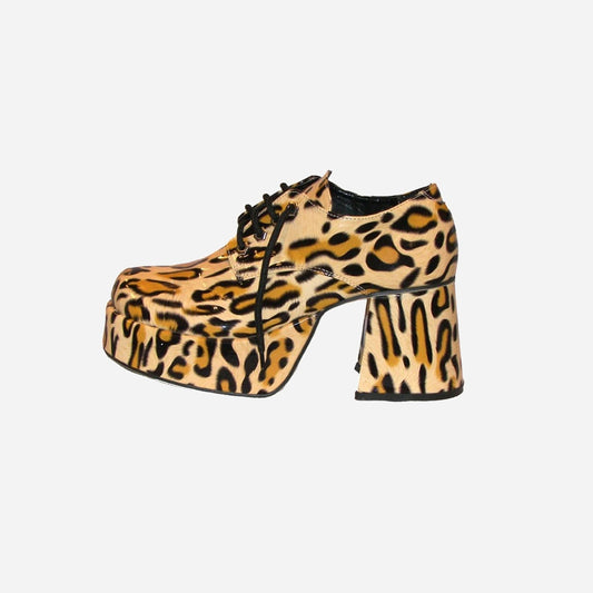 Paire de chaussures compensées léopard de déguisement