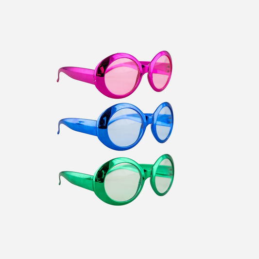 Lunettes rétro métallisées assorti
