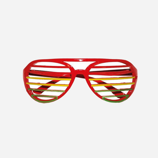 Lunettes à barreaux clown vert jaune rouge