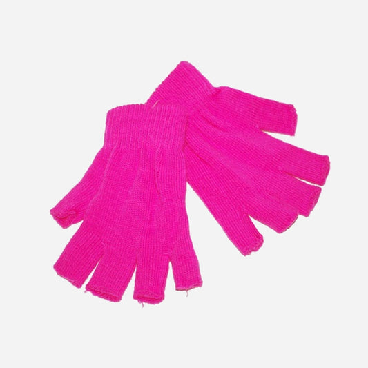 Paire de mitaines rose fluo neon de déguisement