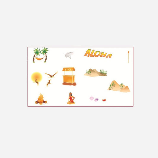 Set de 12 autocollants aloha les îles