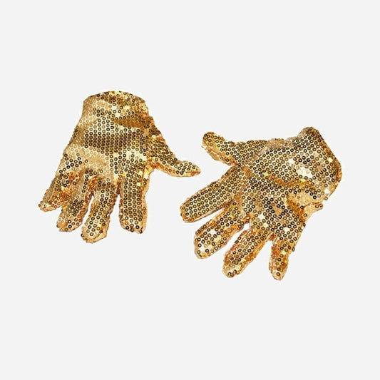 Paire de gants sequins or grand de déguisement
