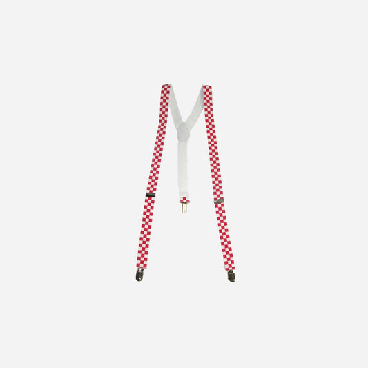 Bretelles à damier rouge & blanc