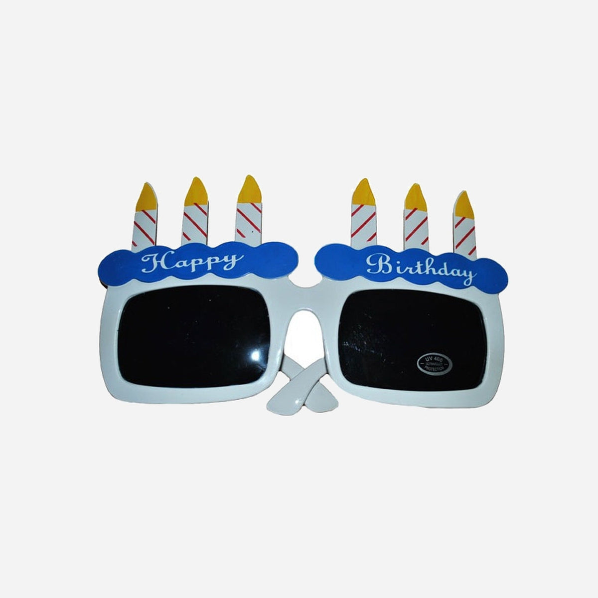 Lunettes gag gateau anniversaire bleu