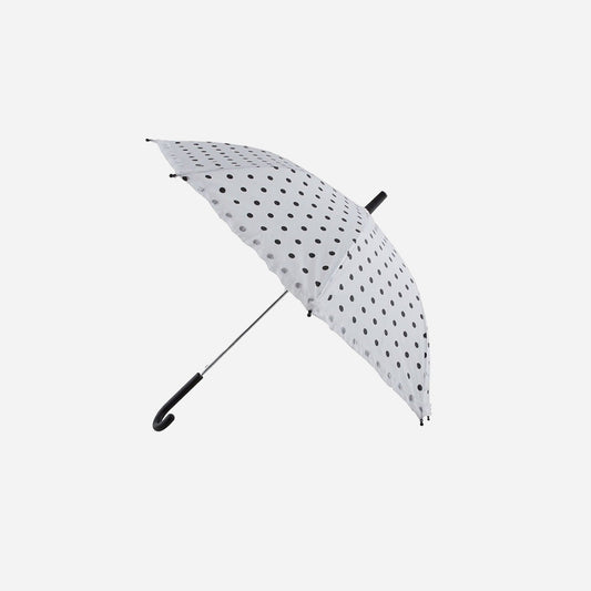 Parapluie blanc à pois noirs 63 cm