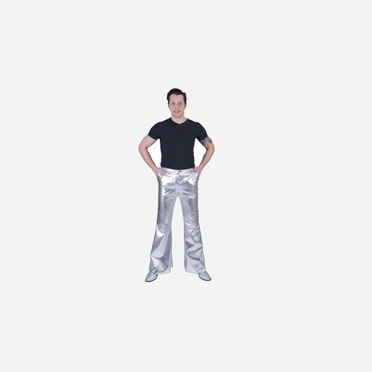 Pantalon pattes d'éléphant argent homme