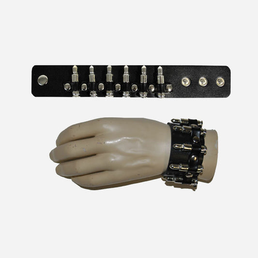 Bracelet imitation cuir cartouchière