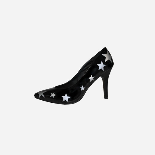 Paire de chaussures à talon noir & étoiles de déguisement