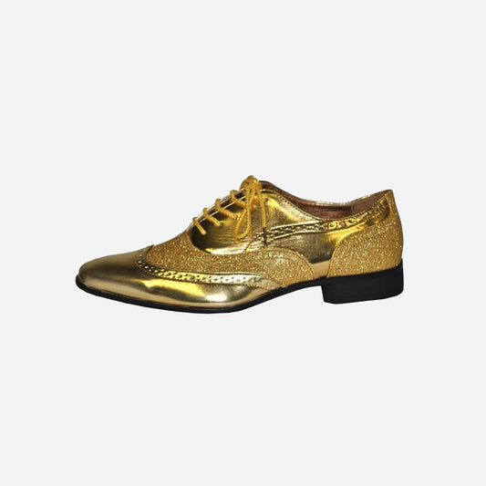 Paire de chaussures homme or de déguisement