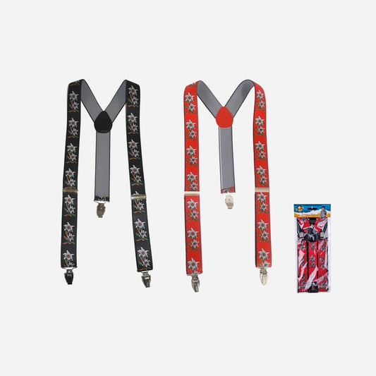 Bretelles motif edelweiss assorti