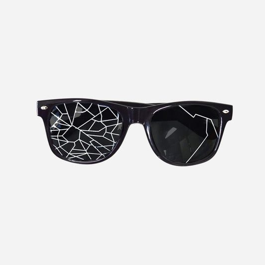 Lunettes avec motif verre cassé noir