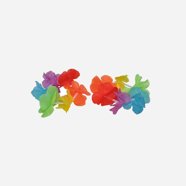 Lot de 2 bracelets de fleurs Tahiti Hawaï multicolore