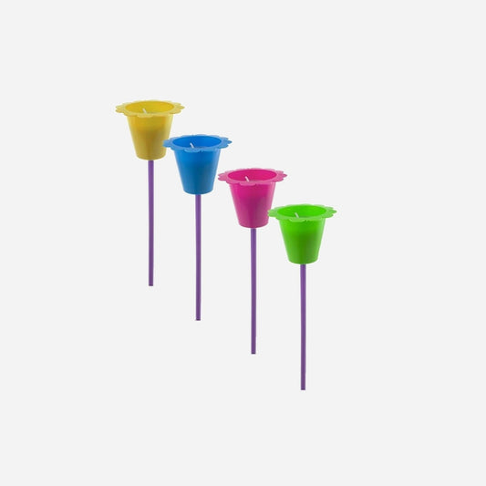 Lot de 12 torches de jardin parfumées multicolores 42 cm