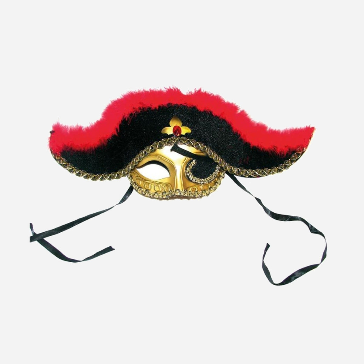 Masque vénitien chapeau de pirate et oeillère