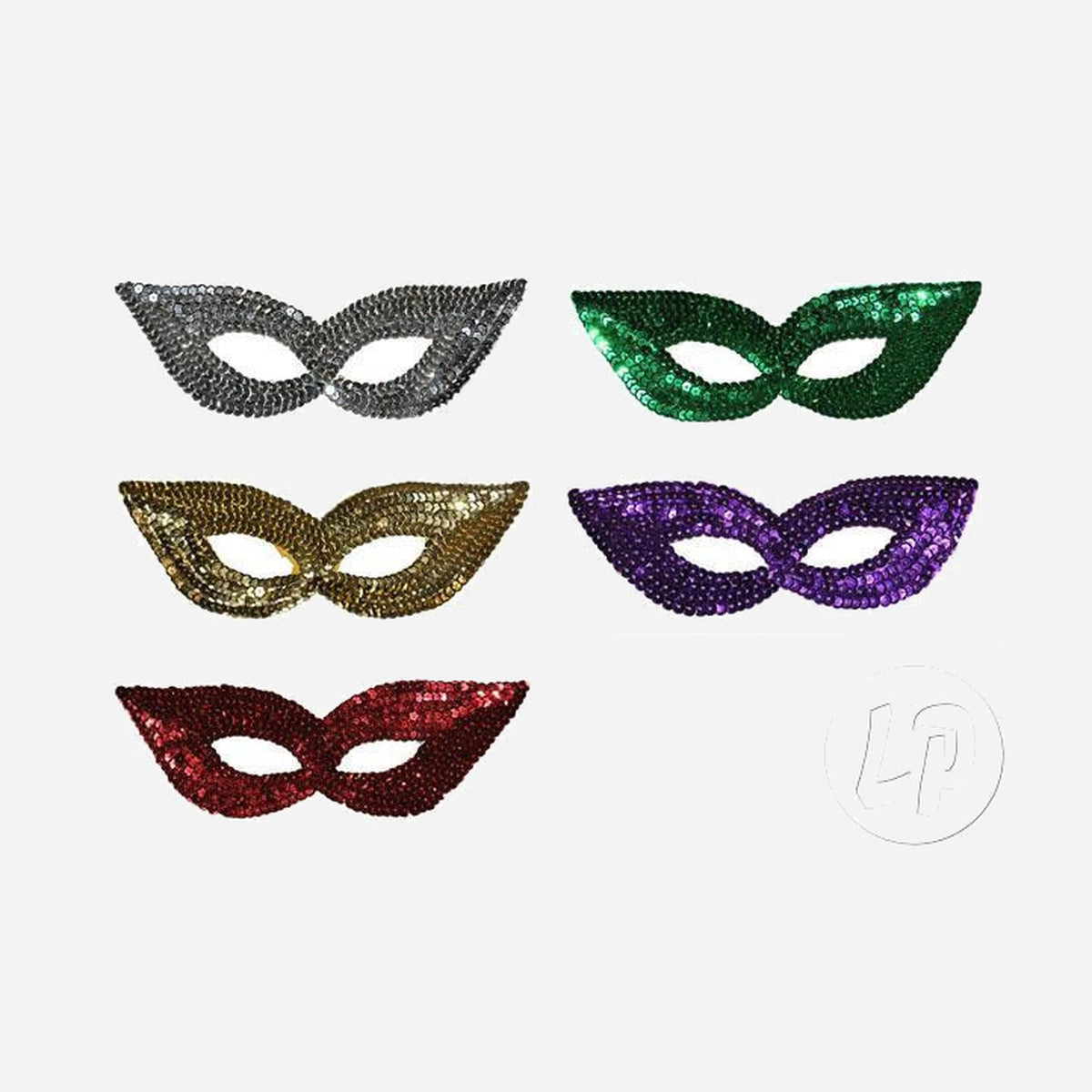 Loup papillon à grosses paillettes assorti